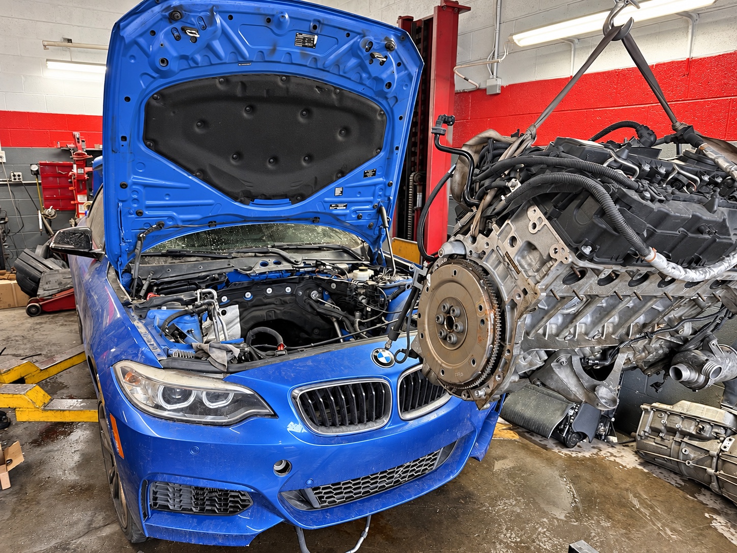 BMW M235i engine removal