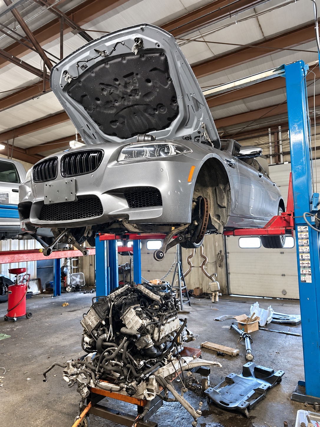 BMW F10 M5 engine removal